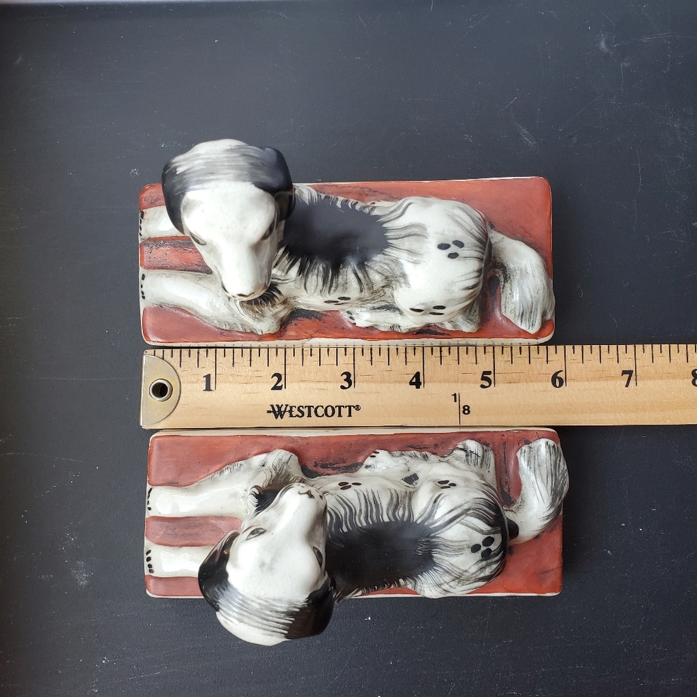 Antique Staffordshire Pottery Laying Spaniel Figure, English Mantle Dog - Picture 10 of 11